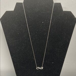 New Sterling Silver Infinity Necklace with a real cz stone